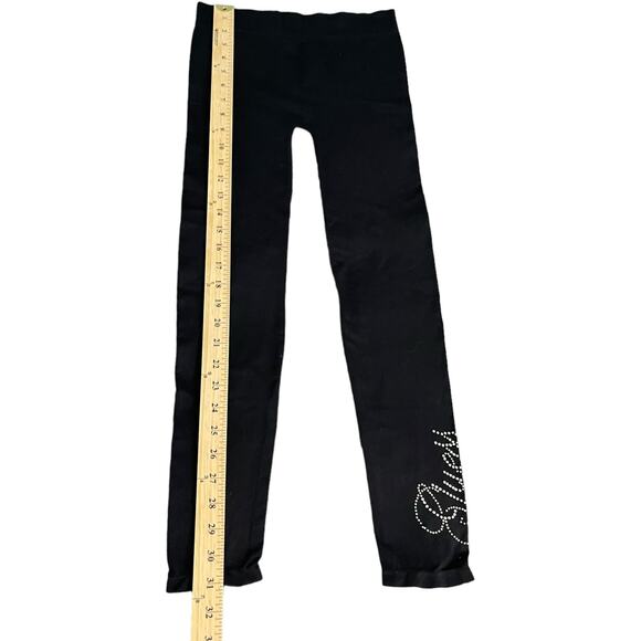 GUESS Leggings Tights Black Girls Med/Lg Rhinestone Design Logo Spell Out Ankle - Picture 6 of 10